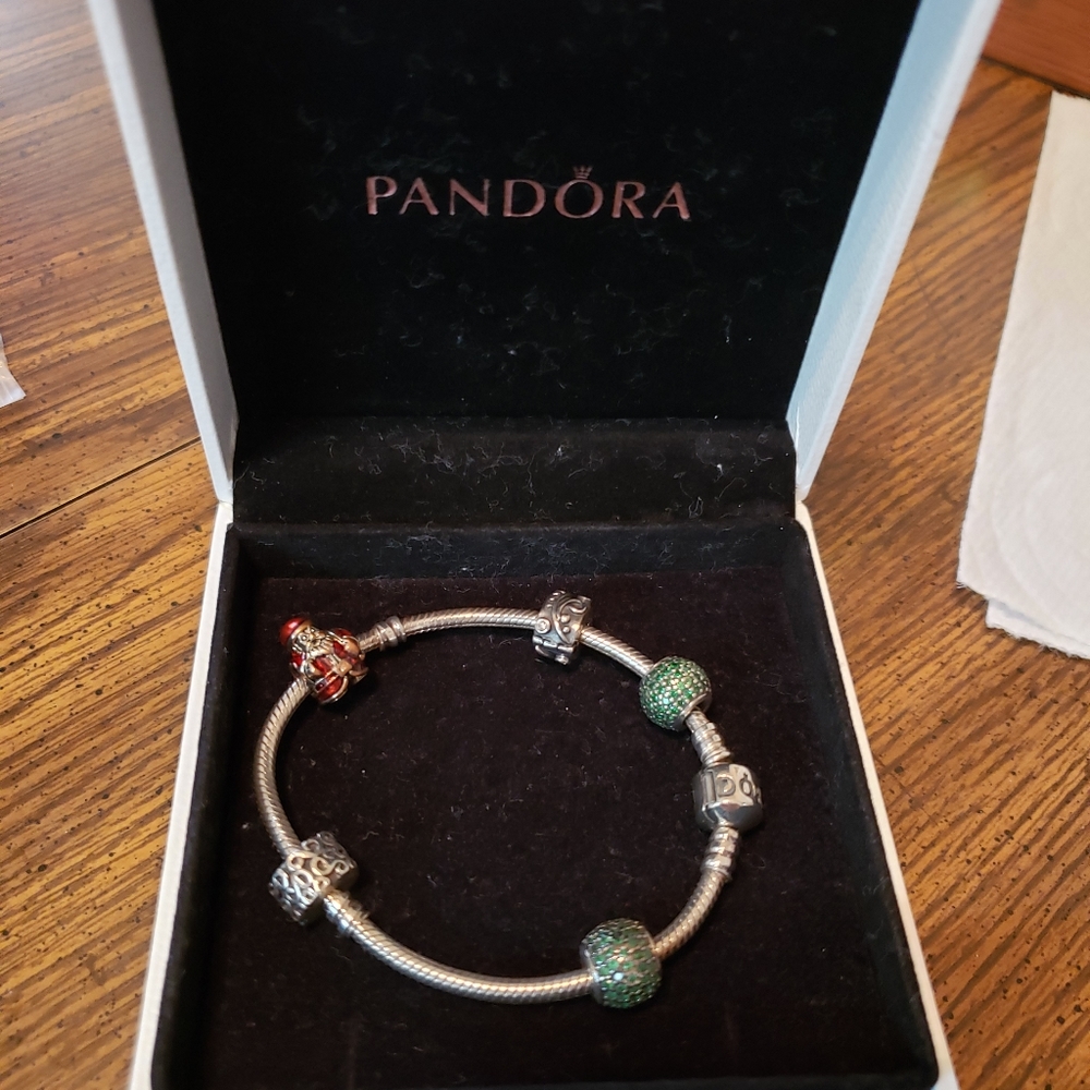 Pandora braclet & charms.